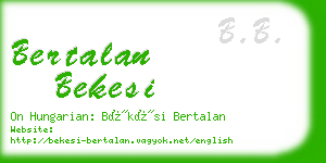 bertalan bekesi business card